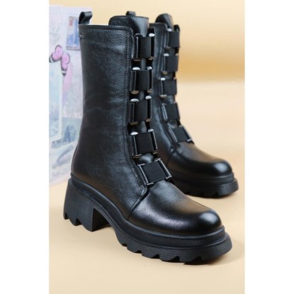 Venüs 2153923 Siyah Deri Bot  